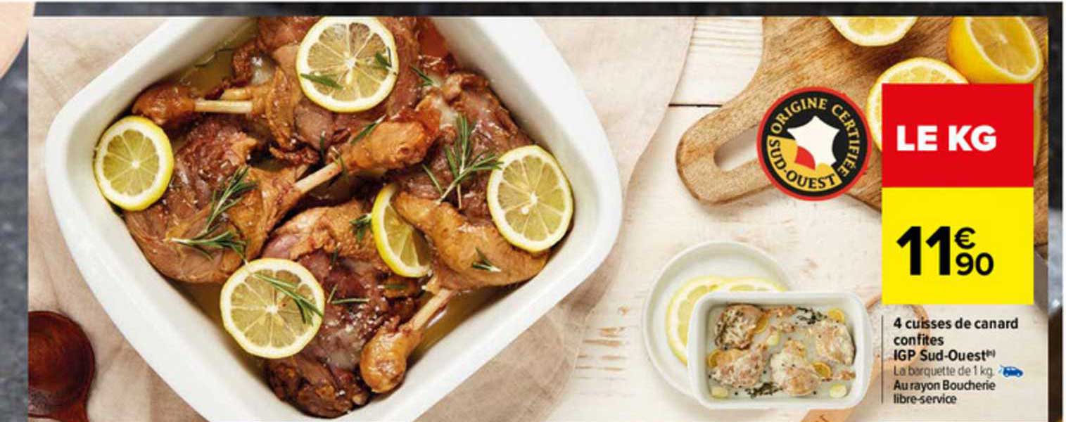4 cuisses de canard confites igp sud-ouest
