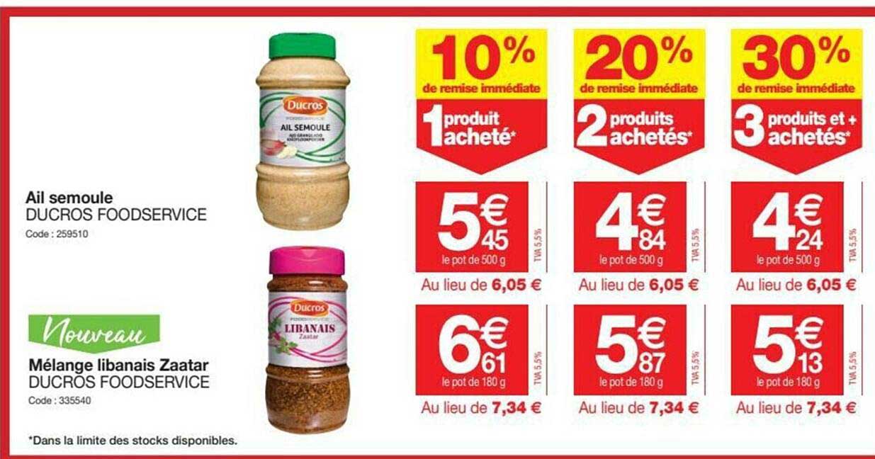 ail semoule ducros foodservice, mélange libanais zaatar ducros foodservice