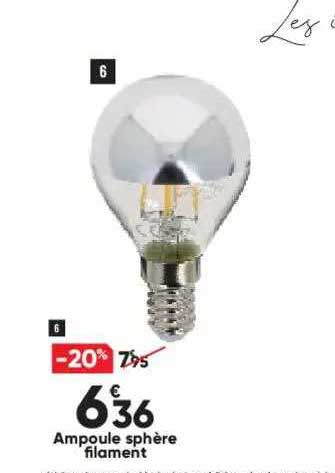 ampoule sphère filament