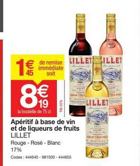 apéritif à base de vin et de liqueurs de fruits lillet