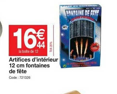 artifices d'intérieur 12 cm fontaines de fête