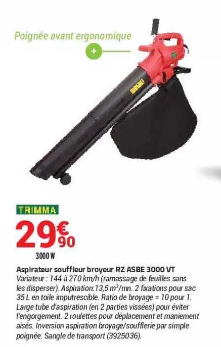 aspirateur souffleur broyeur rz asbe 3000 vt trimma