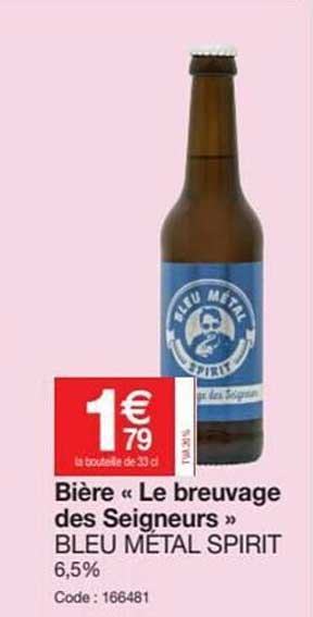 Bière «le Breuvage Des Seigneurs» Bleu Métal Spirit
