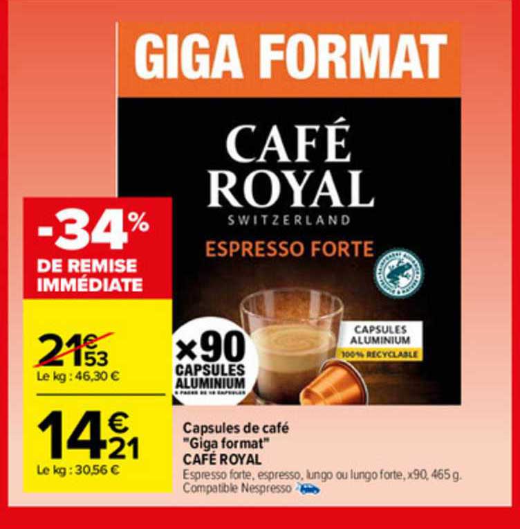 capsules de café "giga format" café royal"
