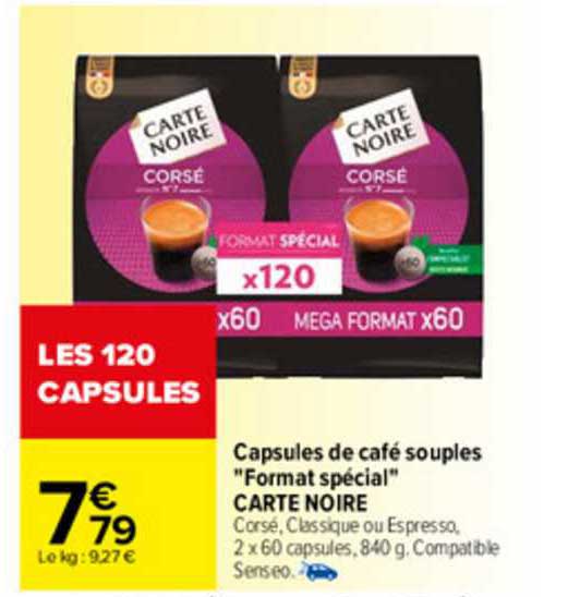 capsules de café souples "format spécial" carte noire