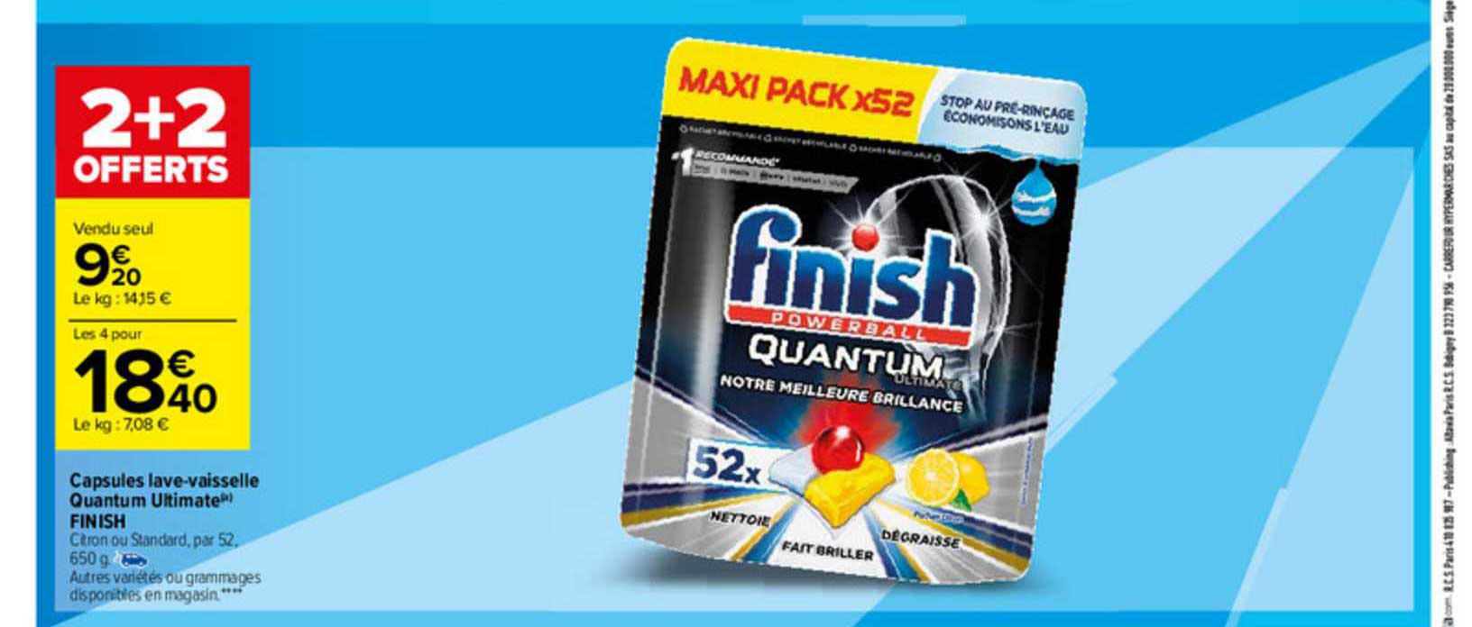 capsules lave-vaisselle quantum ultimate finish