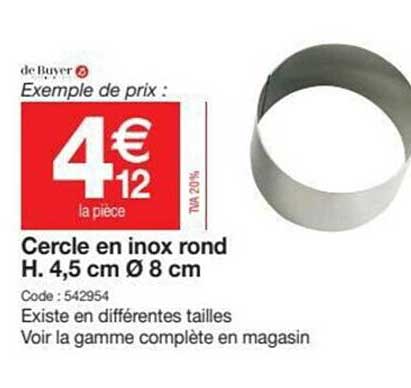 cercle en inox rond h.4,5 cm ø 8 cm