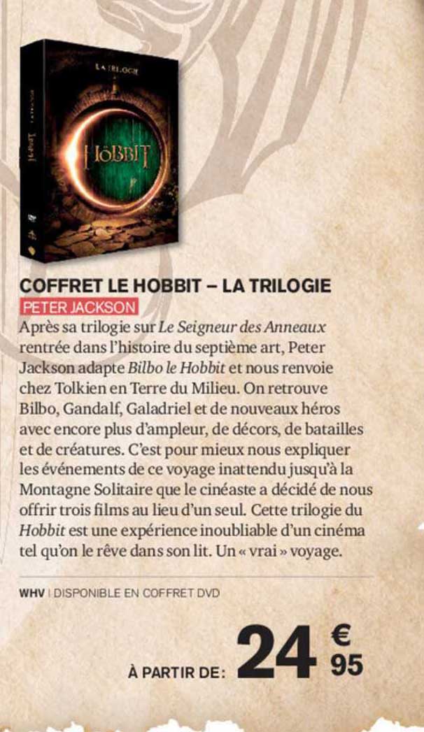 coffret le hobbit - la trilogie - peter jackson