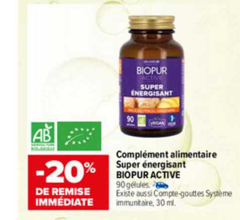 complément alimentaire super énergisant biopur active