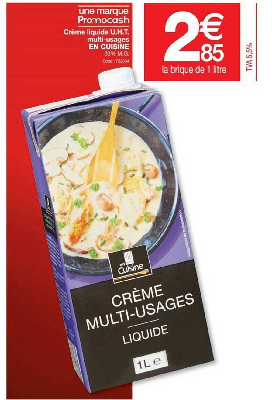 crème liquide u.h.t. multi-usages en cuisine