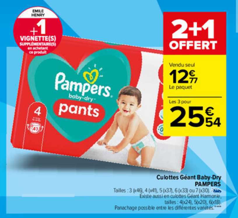 Culottes Géant Baby-dry Pampers