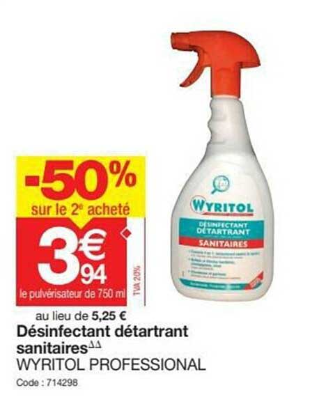 désinfectant détartrand sanitaires wyritol professional
