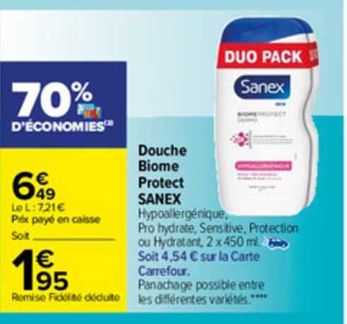 douche biome protect sanex