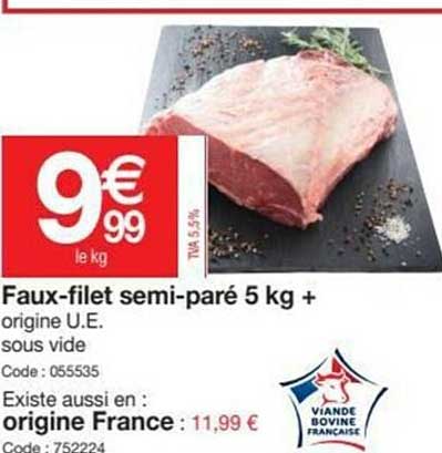 Faux-filet Semi-paré 5 Kg +
