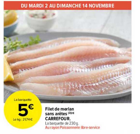 filet de merlan sans arêtes carrefour
