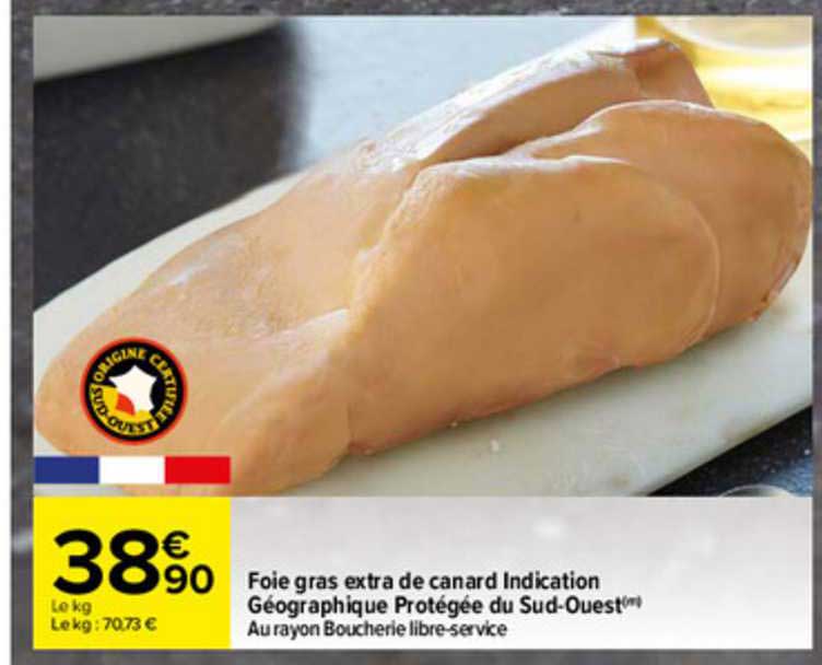 foie gras extra de canard indication géographique protégée du sud-ouest