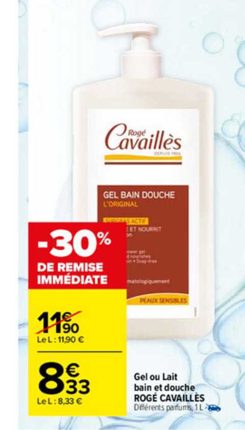 gel ou lait bain et douche rogé cavaillès