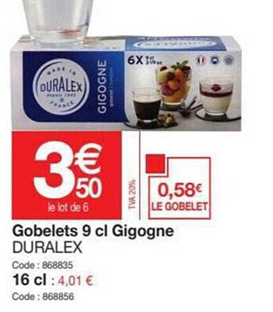 gobelets 9 cl gigogne duralex