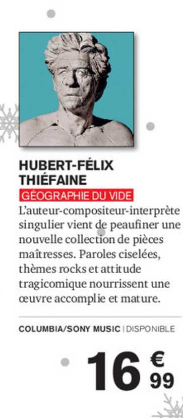 hubert-félix thiéfaine - géographie du vide