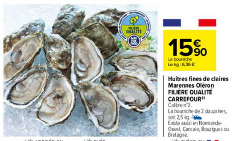 huîtres fines de claires marennes oléron filière qualité carrefour