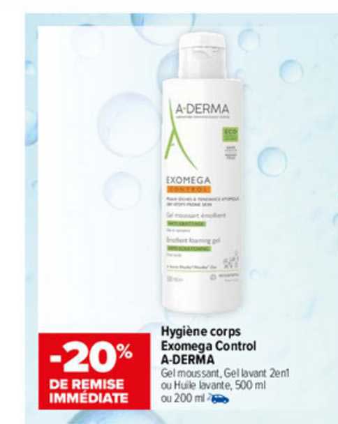 hygiène corps exomega control a-derma