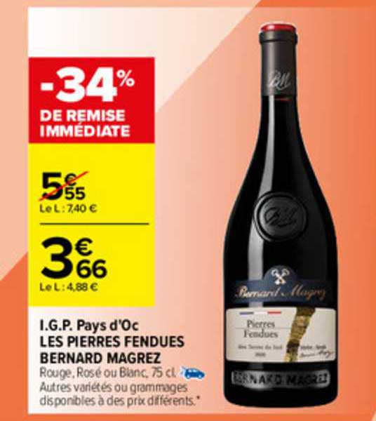 i.g.p. pays d'oc les pierres fendues bernard magrez