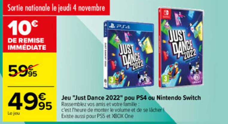 jeu "just dance 2022" pour ps4 ou nintendo switch