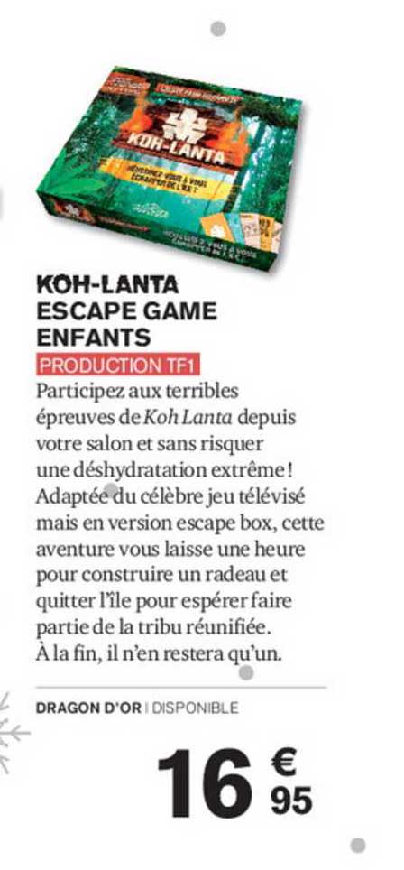 koh-lanta escape game enfants - production tf1