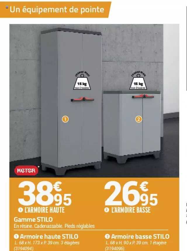 l'armoire haute, l'armoire basse stilo