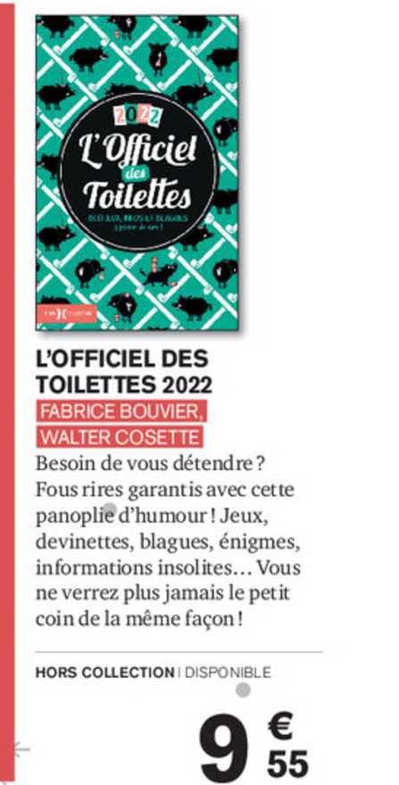 l'officiel des toilettes 2022 fabrice bouvier, walter cosette