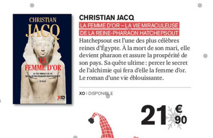 la femme d'or - la vie miraculeuse de la reine - pharaon hatchepsout - christian jacq