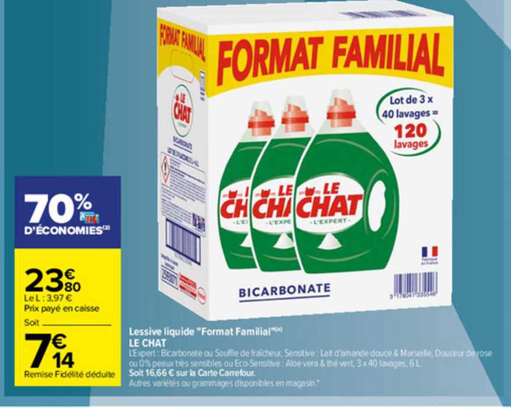 lessive liquide "format familial" le chat