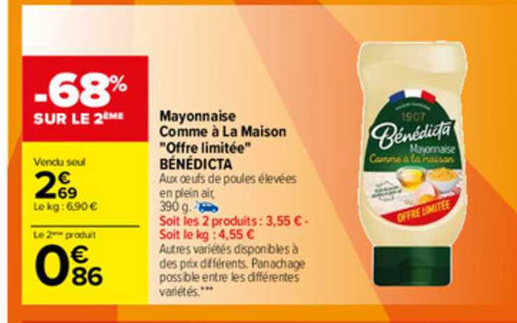mayonnaise comme à la maison "offre limitée" bénédicta