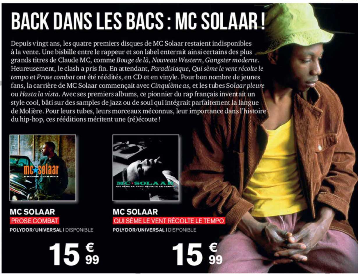 mc solaar prose combat, mc solaar qui sème le vent récolte le tempo