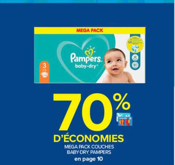 méga pack couches baby-dry pampers