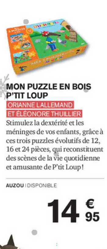 Mon Puzzle En Bois P'tit Lou - Orianne Lallemand Et éléonore Thuillier
