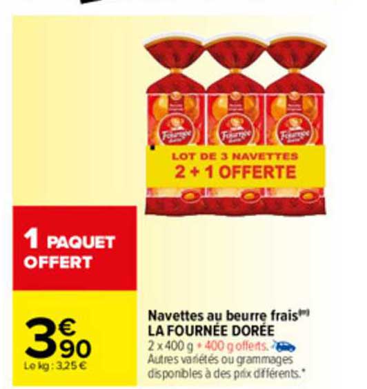 Navettes Au Beurre Frais La Fournée Dorée