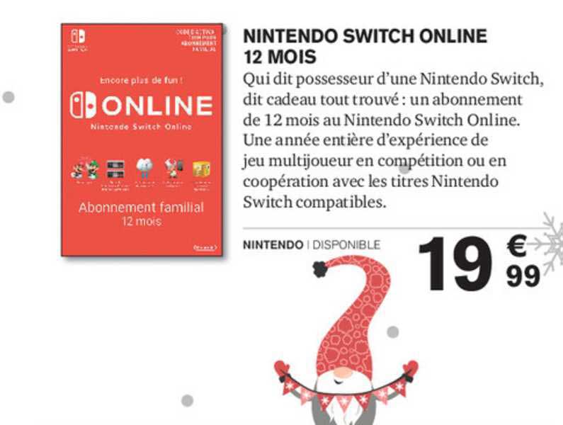 nintendo switch online 12 mois