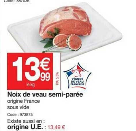 noix de veau semi-parée