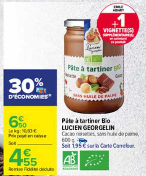 pâte à tartiner bio lucien georgelin