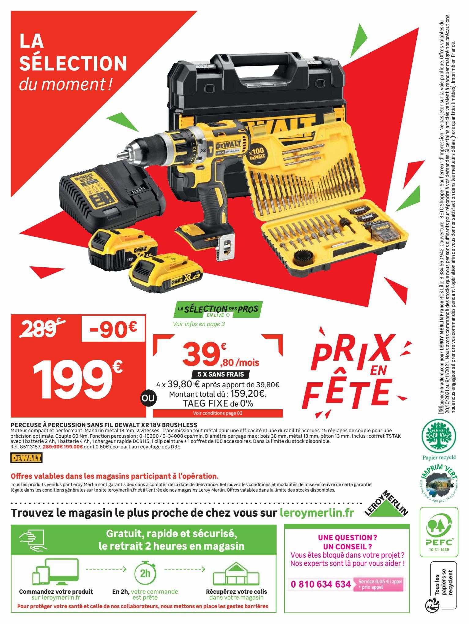 Perceuse à Percussion Sans Fil Dewalt Xr 18v Brushless