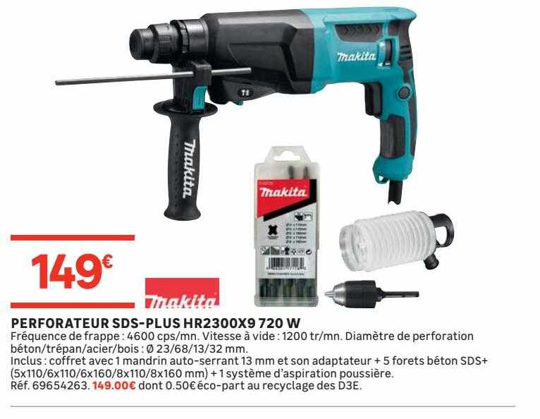 perforateur sds-plus hr2300x9 720w makita