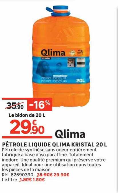 pétole liquide qlima kristal 20 l