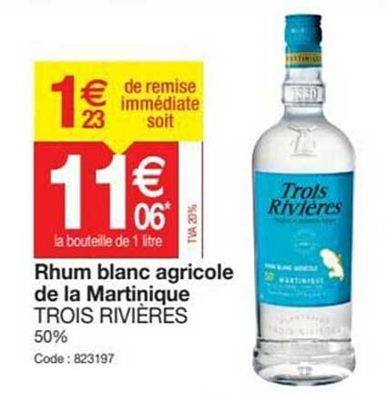 rhum blanc agricole de la martinique trois rivières