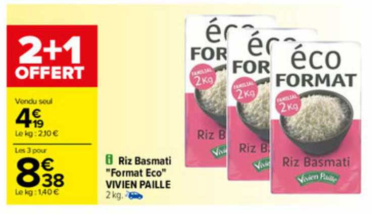riz basmati "format éco" vivien paille