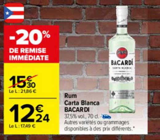 rum carta blanca bacardi