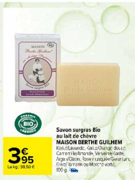 savon surgras bio au lait de chèvre maison berthe guilhem