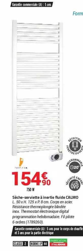 sèche-serviette à inertie fluide calmo