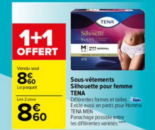 sous-vêtements silhouette pour femme tena