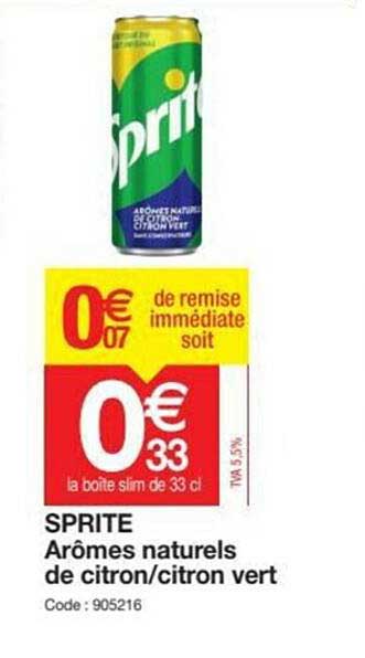 sprite arômes naturels de citron-citron vert